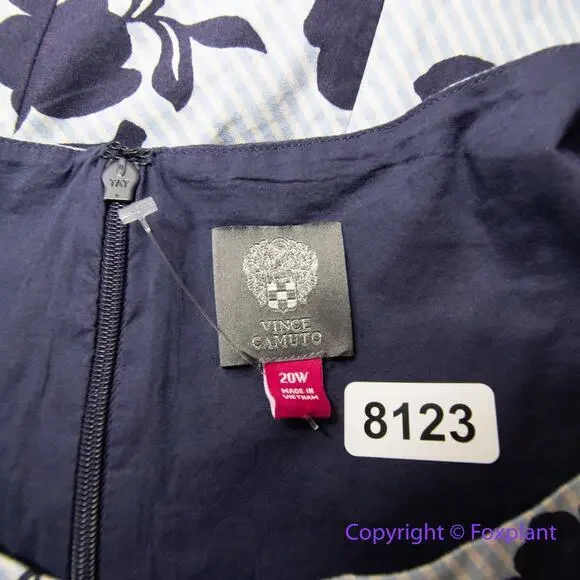 Vince Camuto women's blue floral print sleeveless dress plus size 20W - Picture 14 of 15